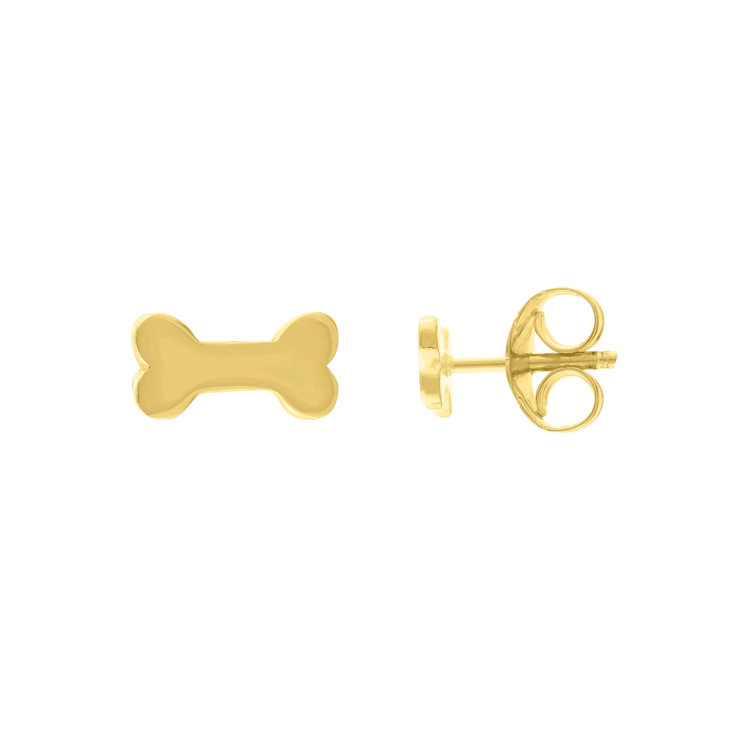 14k Dog Bone Stud Earrings