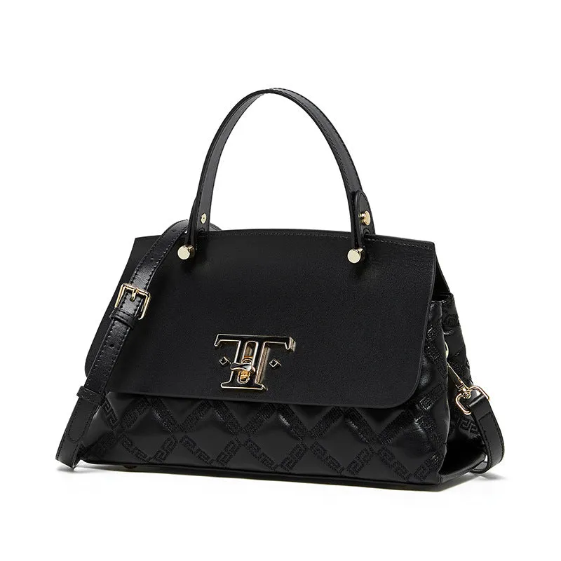 28CM Large Capacity Commuter Fashion Handheld Tote Bag 2868 black