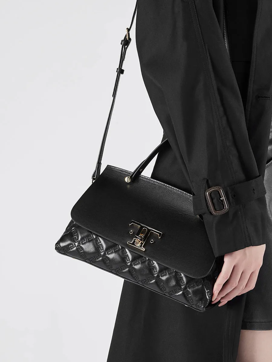 28CM Large Capacity Commuter Fashion Handheld Tote Bag 2868 black