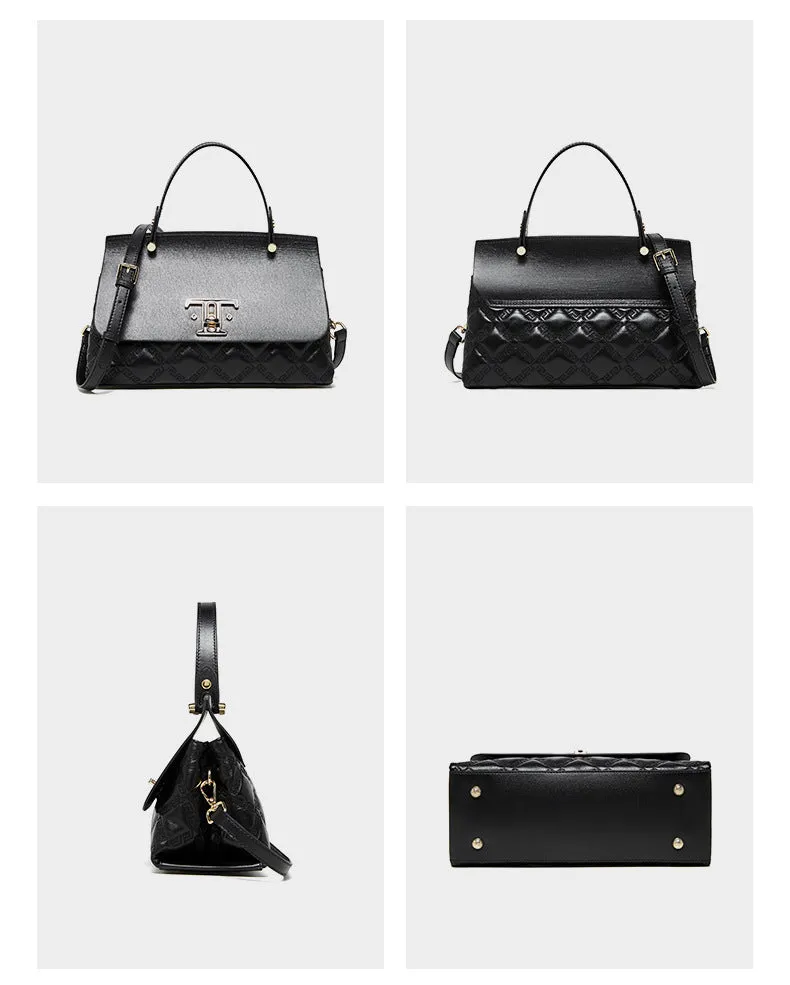 28CM Large Capacity Commuter Fashion Handheld Tote Bag 2868 black