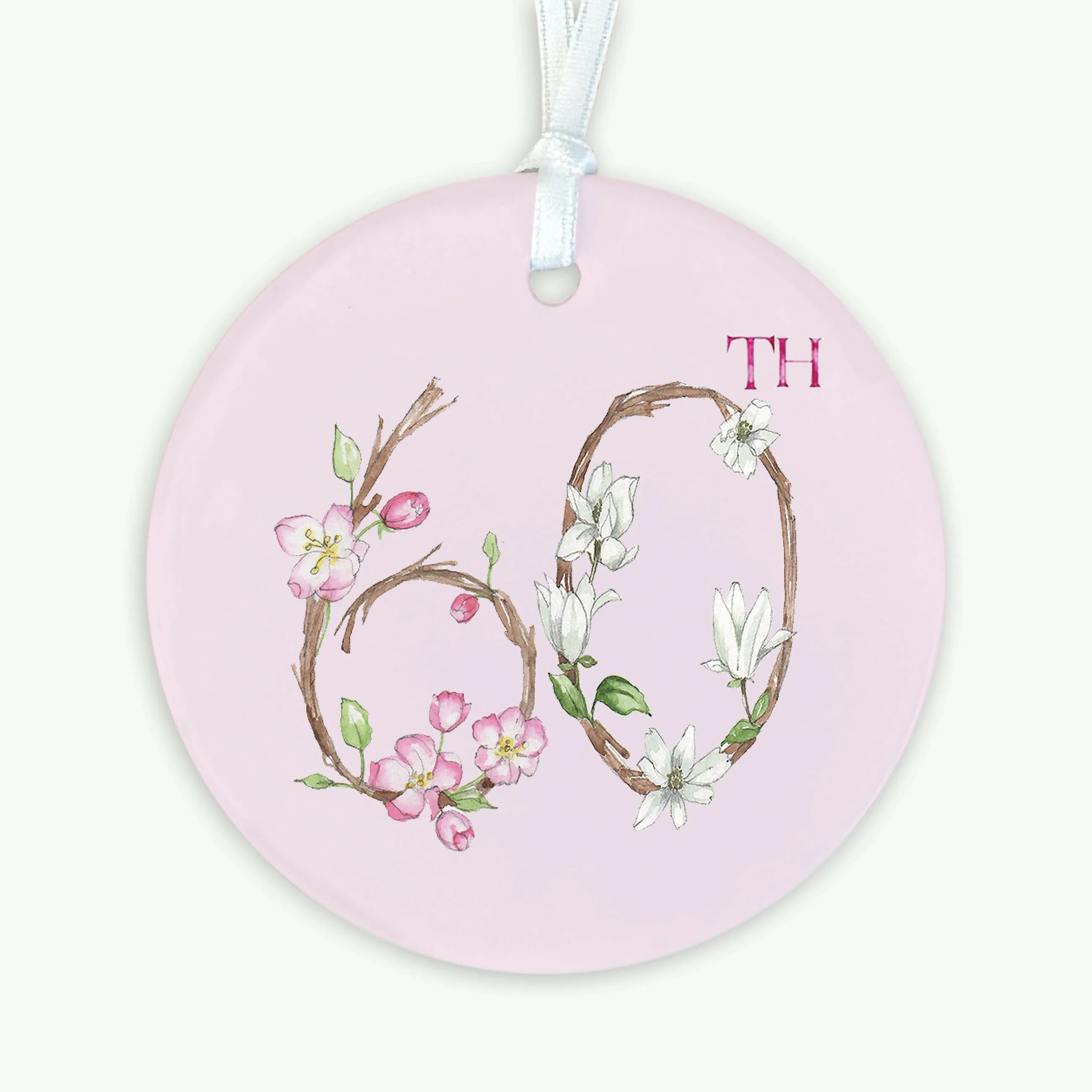 A6 Greeting Card with Ceramic Keepsake - 60th