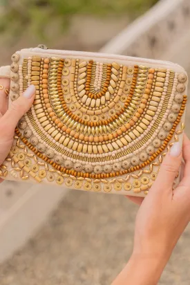 Allegra Beaded Wristlet in Gold