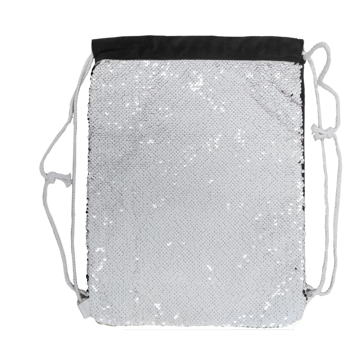 Bags - Sequin DRAWSTRING Bag - 38.5cm x 30cm - BLACK