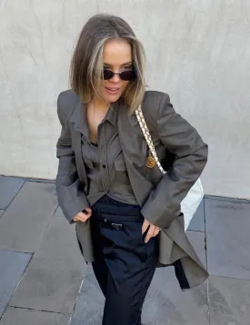 Beare Park Brown Summer Collarless Blazer UK 6