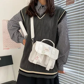 Beary Cute: Kawaii Embroidered Satchel Bag - Kawaii Bags