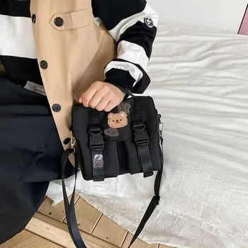 Beary Cute: Kawaii Embroidered Satchel Bag - Kawaii Bags