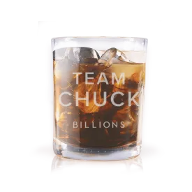 Billions Team Chuck Laser Engraved Rocks Glass