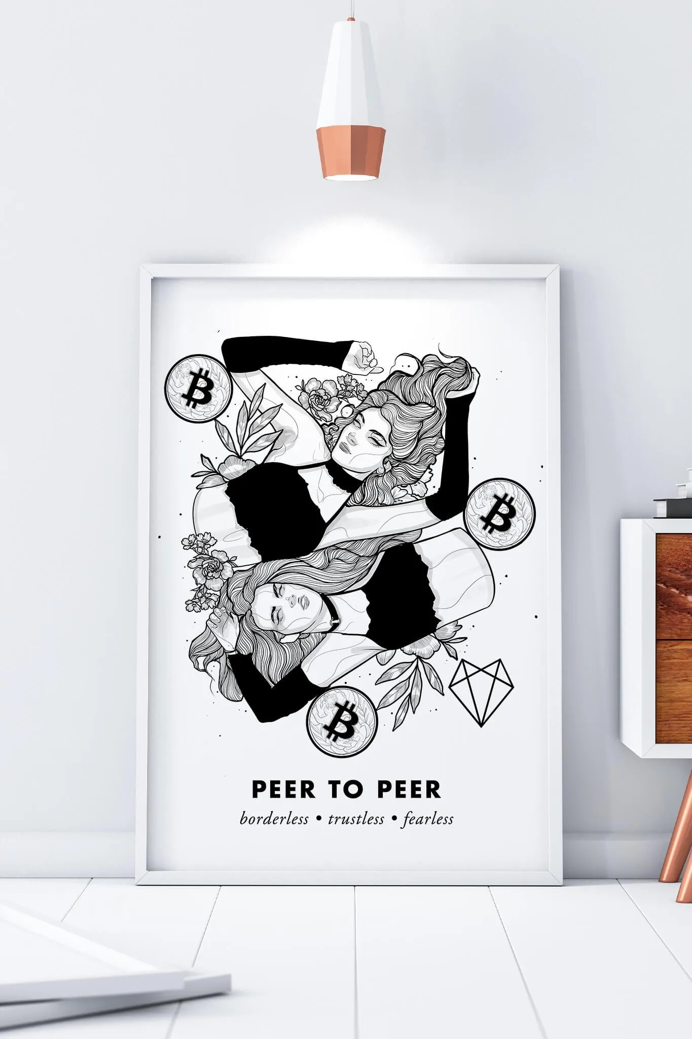 Bitcoin Art in Frame • Alli Julie x Peer to Peer