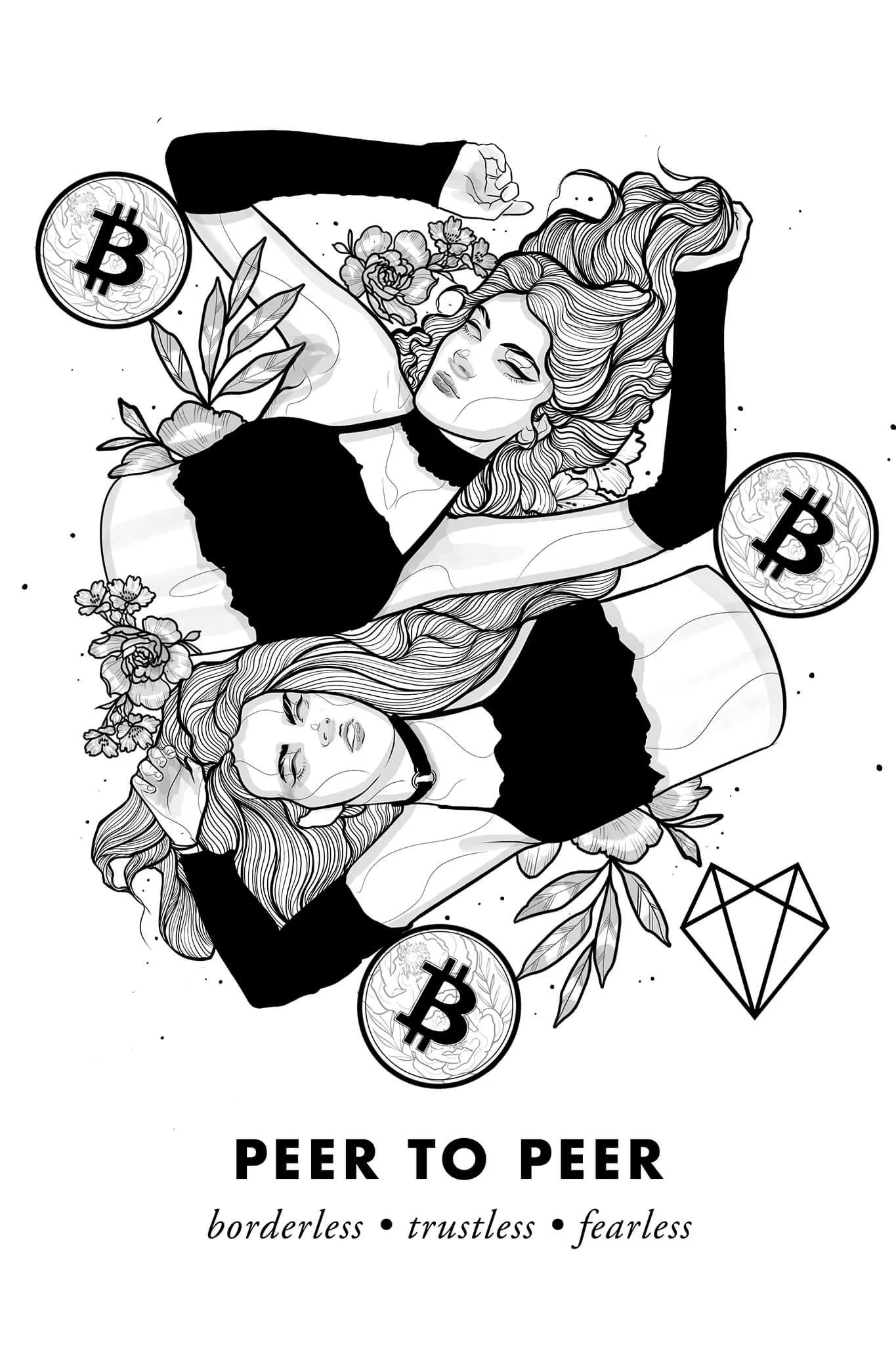 Bitcoin Art in Frame • Alli Julie x Peer to Peer