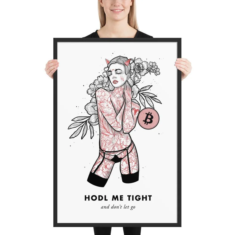 Bitcoin Art in Frame • Brooke x Hodl Me Tight
