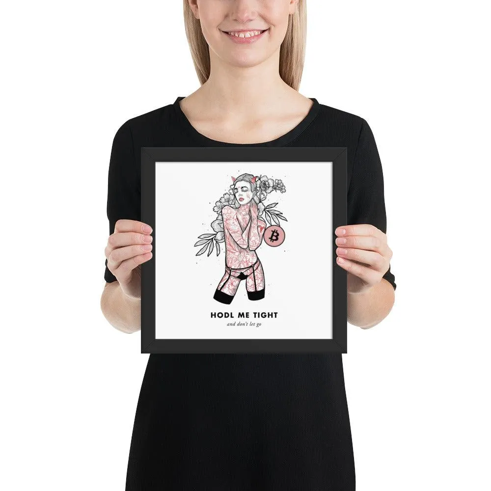 Bitcoin Art in Frame • Brooke x Hodl Me Tight