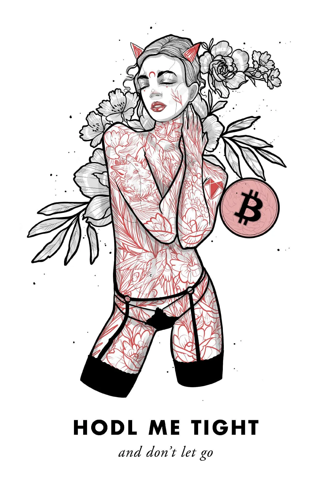 Bitcoin Art in Frame • Brooke x Hodl Me Tight