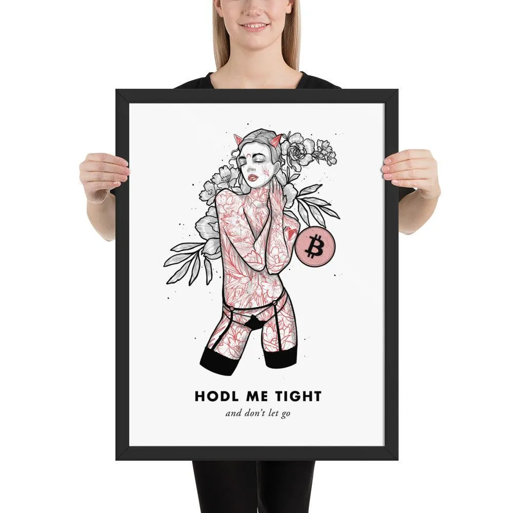 Bitcoin Art in Frame • Brooke x Hodl Me Tight