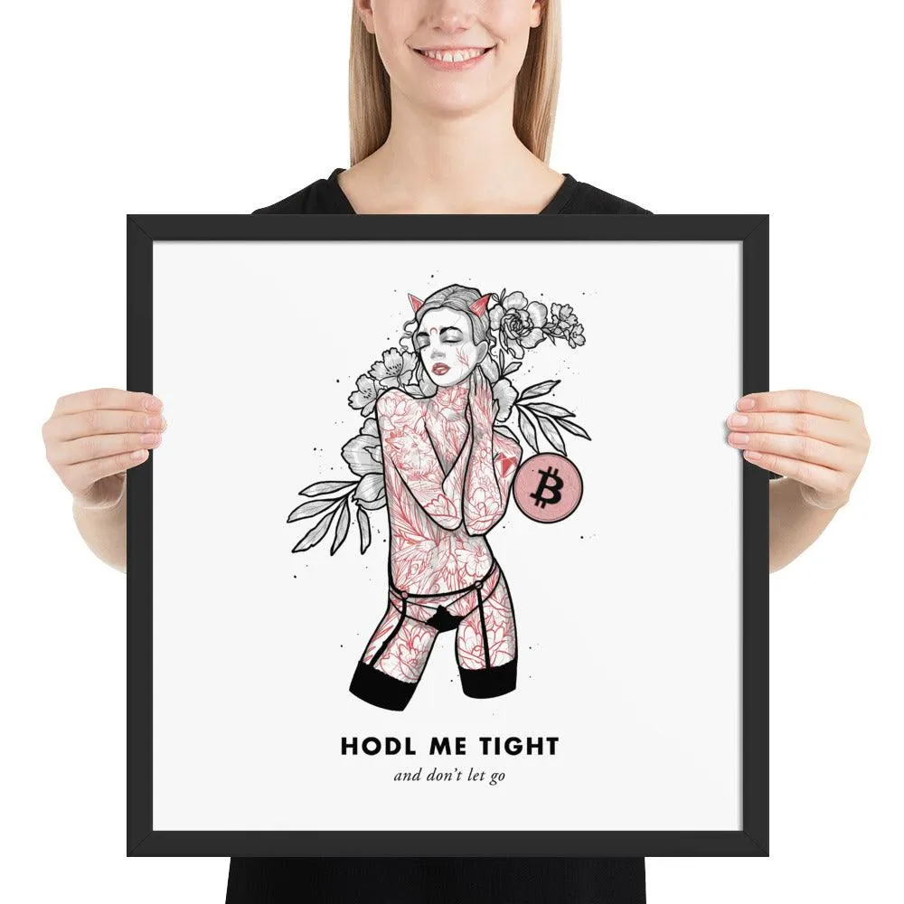 Bitcoin Art in Frame • Brooke x Hodl Me Tight