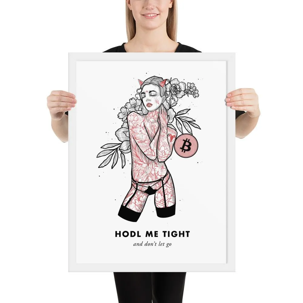 Bitcoin Art in Frame • Brooke x Hodl Me Tight