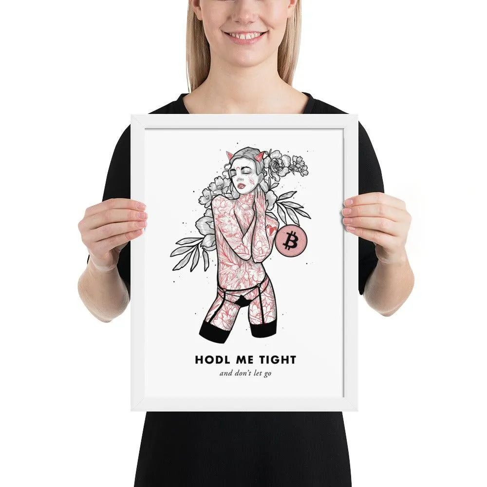 Bitcoin Art in Frame • Brooke x Hodl Me Tight