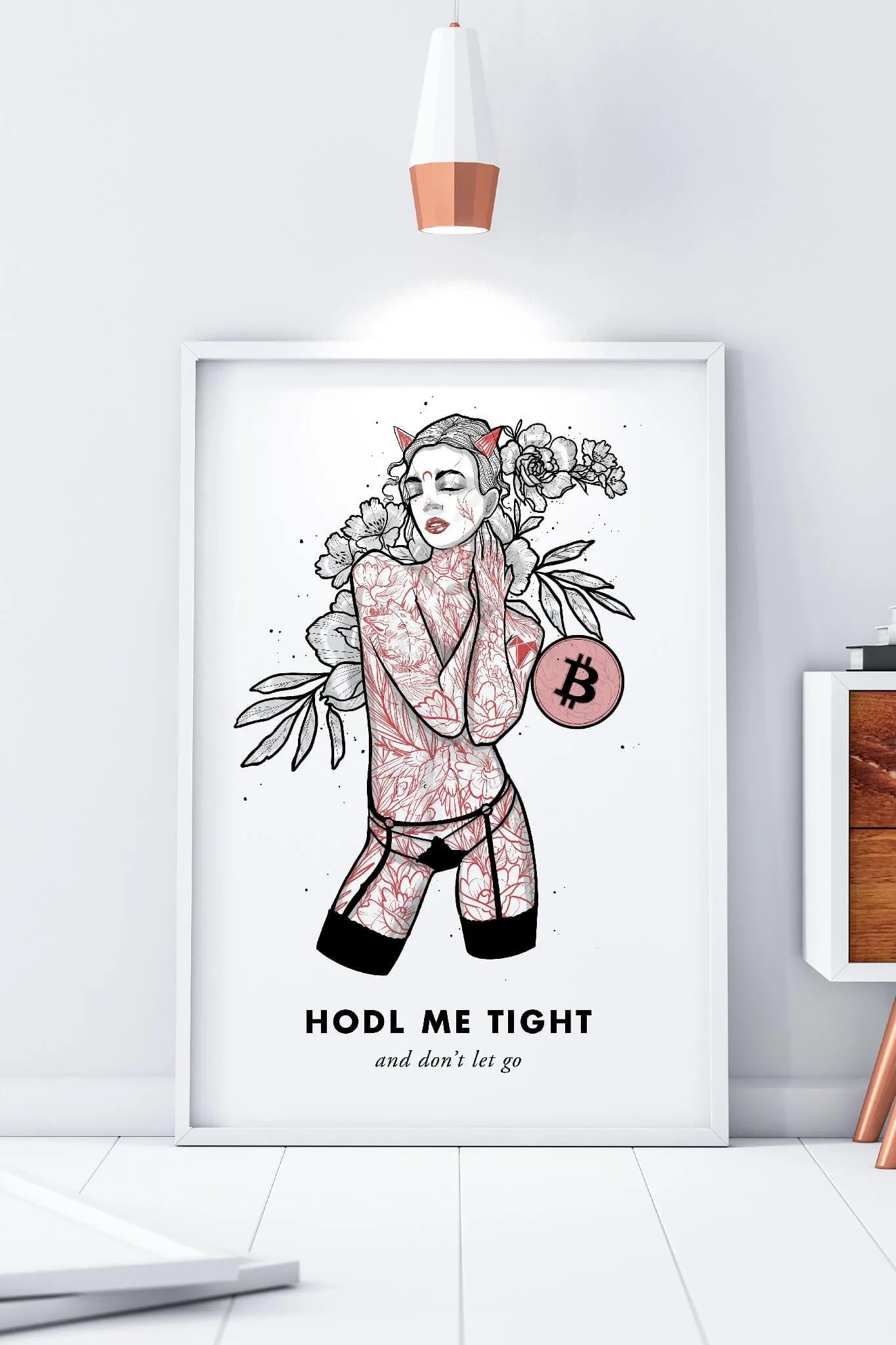 Bitcoin Art in Frame • Brooke x Hodl Me Tight