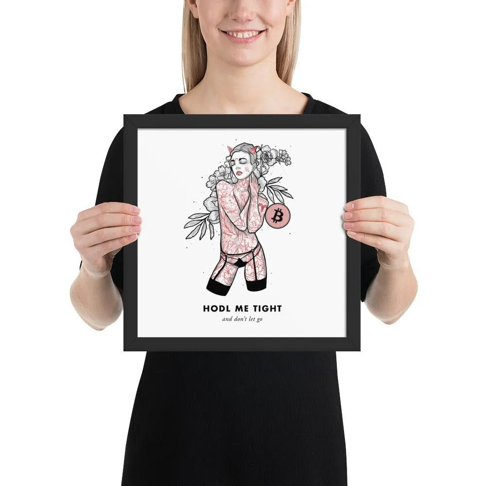 Bitcoin Art in Frame • Brooke x Hodl Me Tight