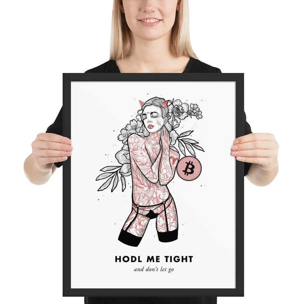 Bitcoin Art in Frame • Brooke x Hodl Me Tight