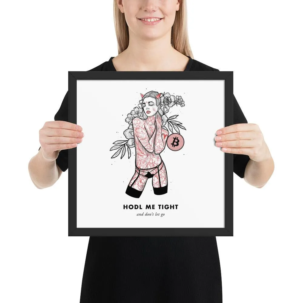 Bitcoin Art in Frame • Brooke x Hodl Me Tight