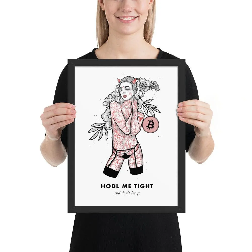 Bitcoin Art in Frame • Brooke x Hodl Me Tight