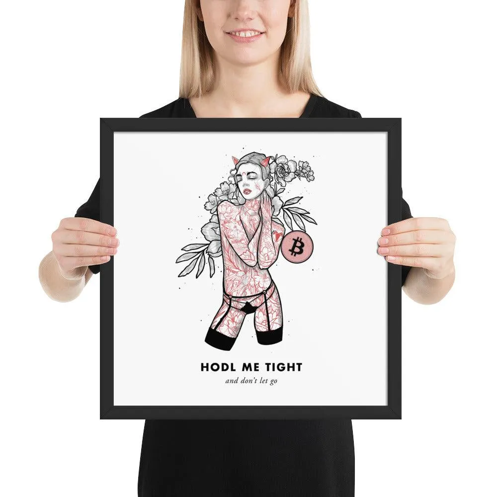 Bitcoin Art in Frame • Brooke x Hodl Me Tight