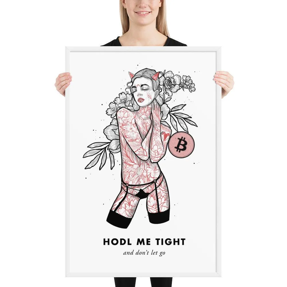 Bitcoin Art in Frame • Brooke x Hodl Me Tight