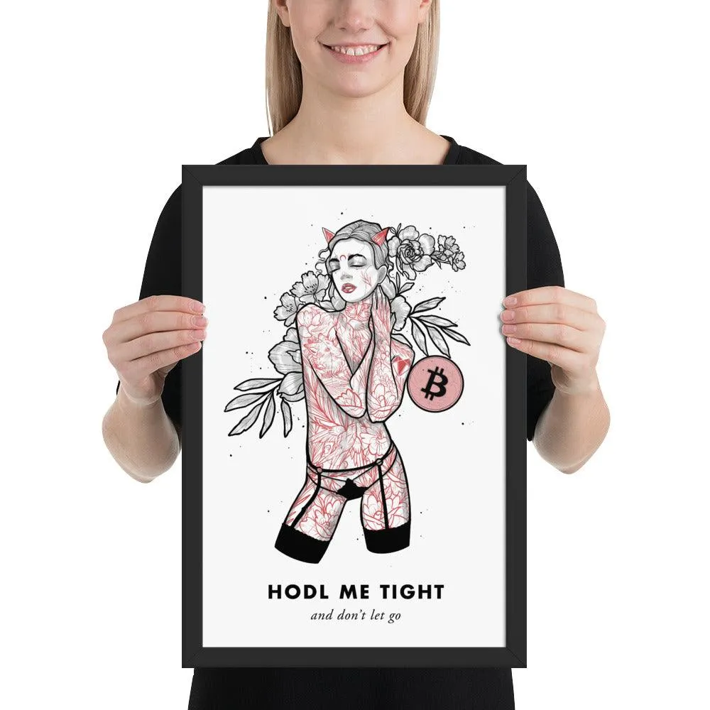 Bitcoin Art in Frame • Brooke x Hodl Me Tight
