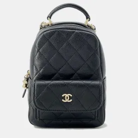 Black Caviar Leather Matelasse Backpack Size Mini