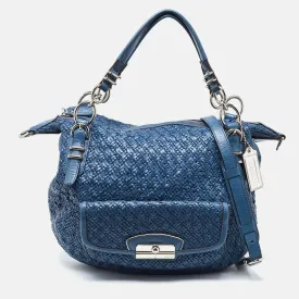 Blue Woven Leather Kristin Hobo