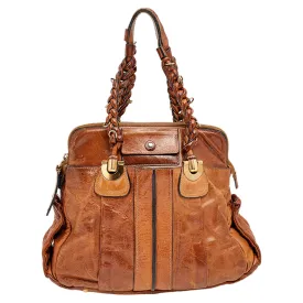 Brown Leather Heloise Large Satchel