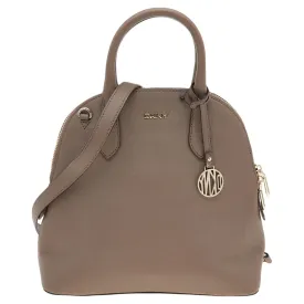 Brown Leather Top Zip Satchel