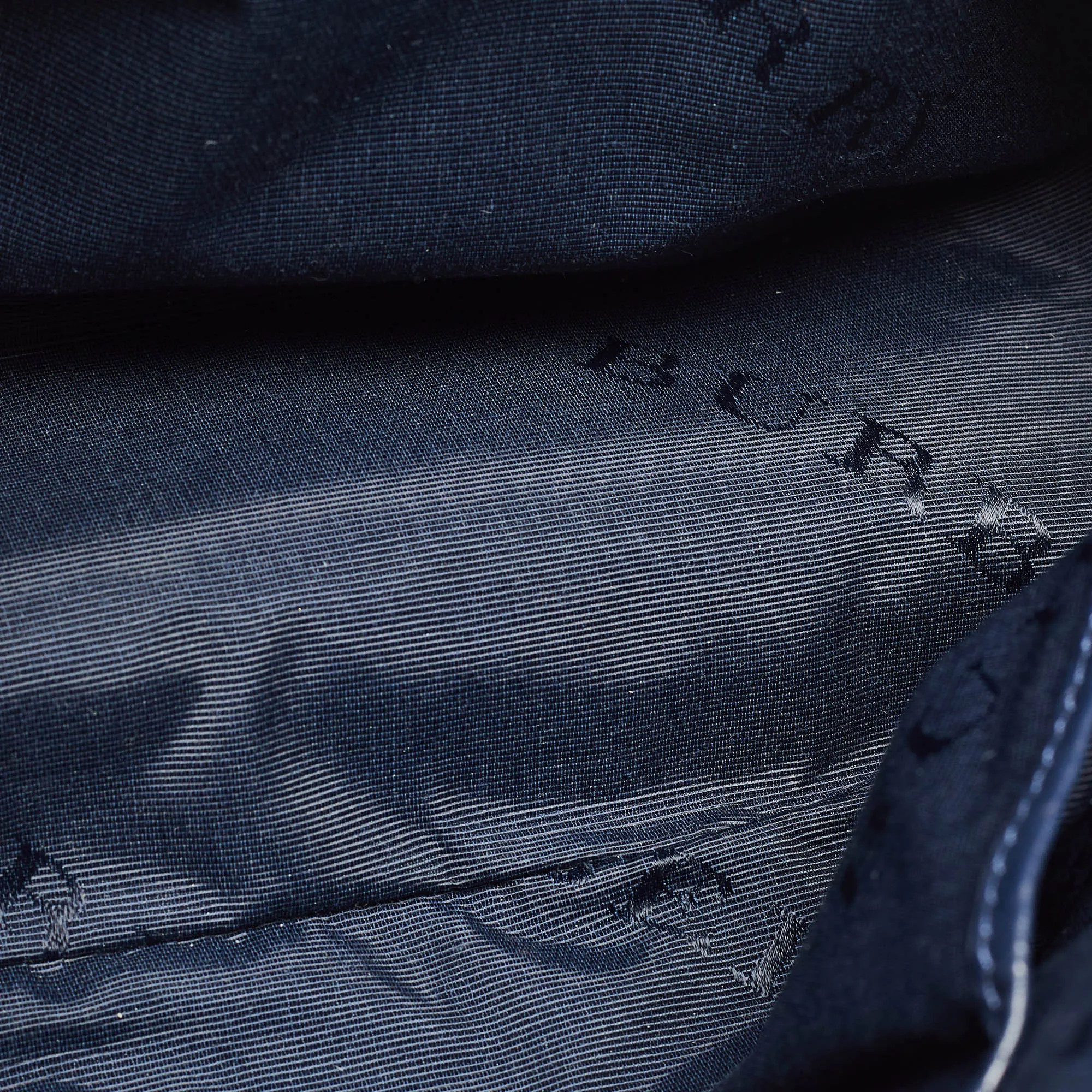 BURBERRY Navy Blue Grain Leather Orchard Satchel