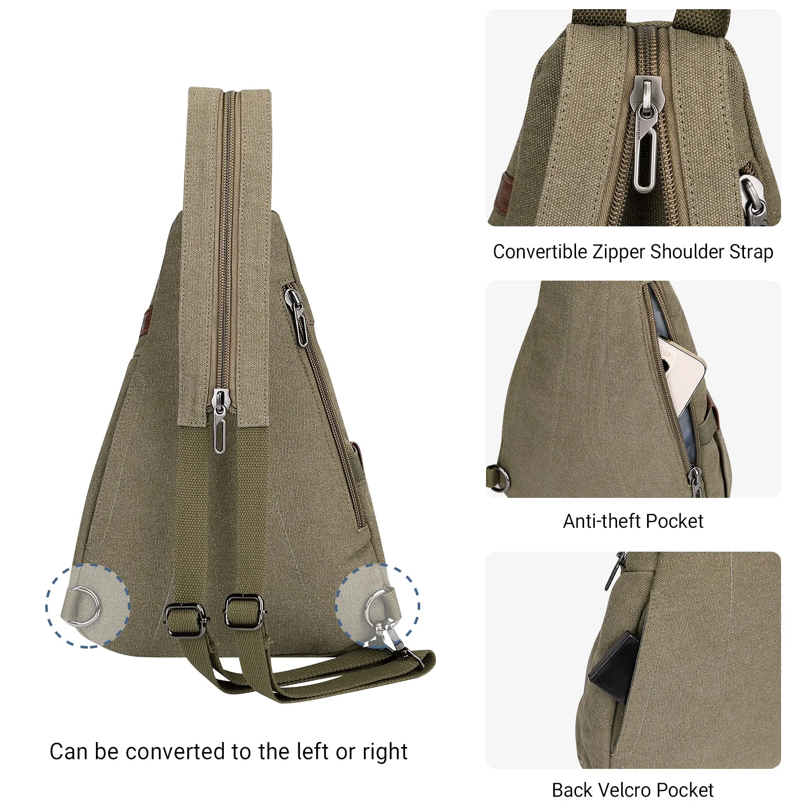 Canvas Sling Bag for Men Women