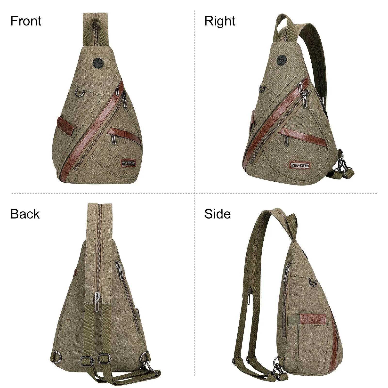 Canvas Sling Bag for Men Women