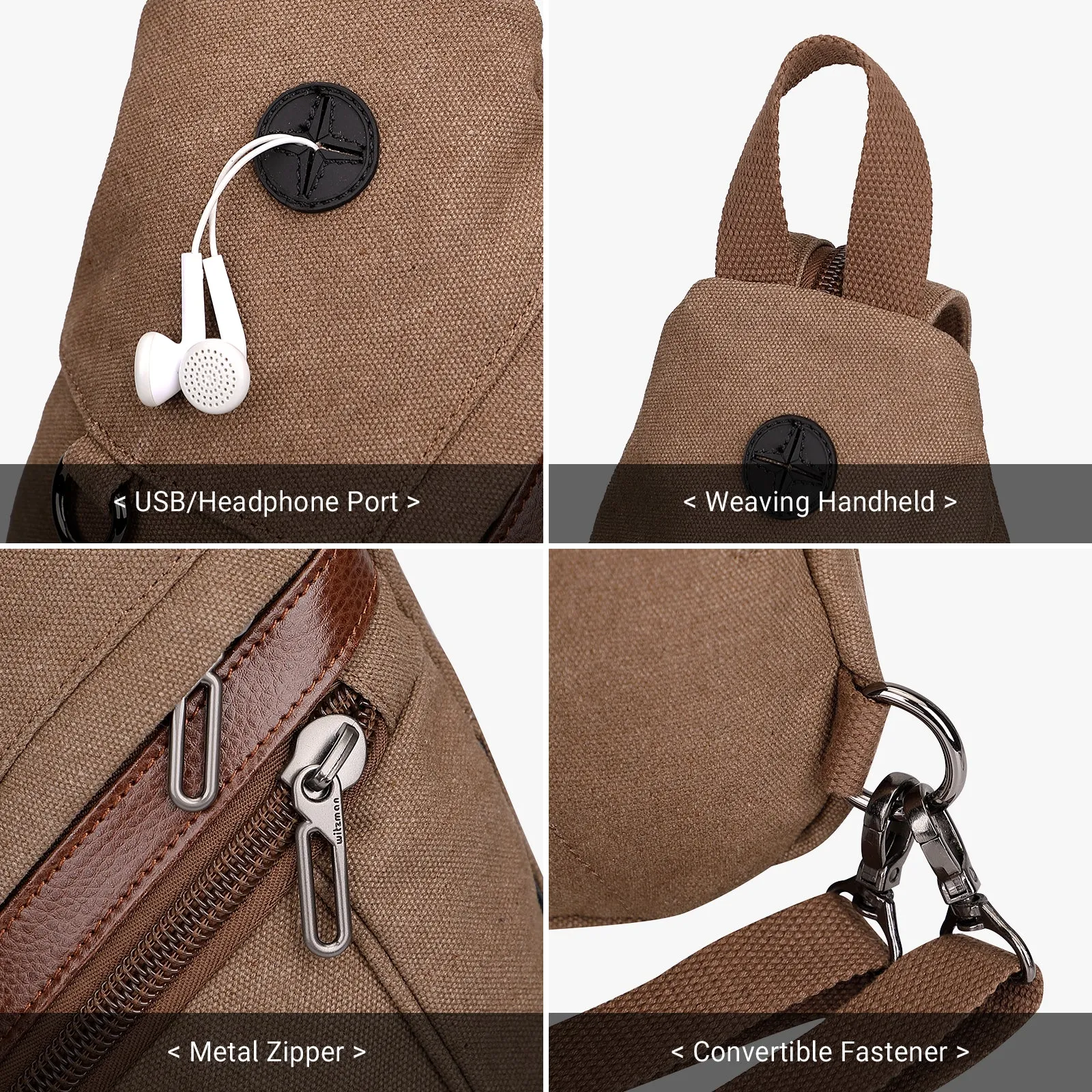Canvas Sling Bag for Men Women