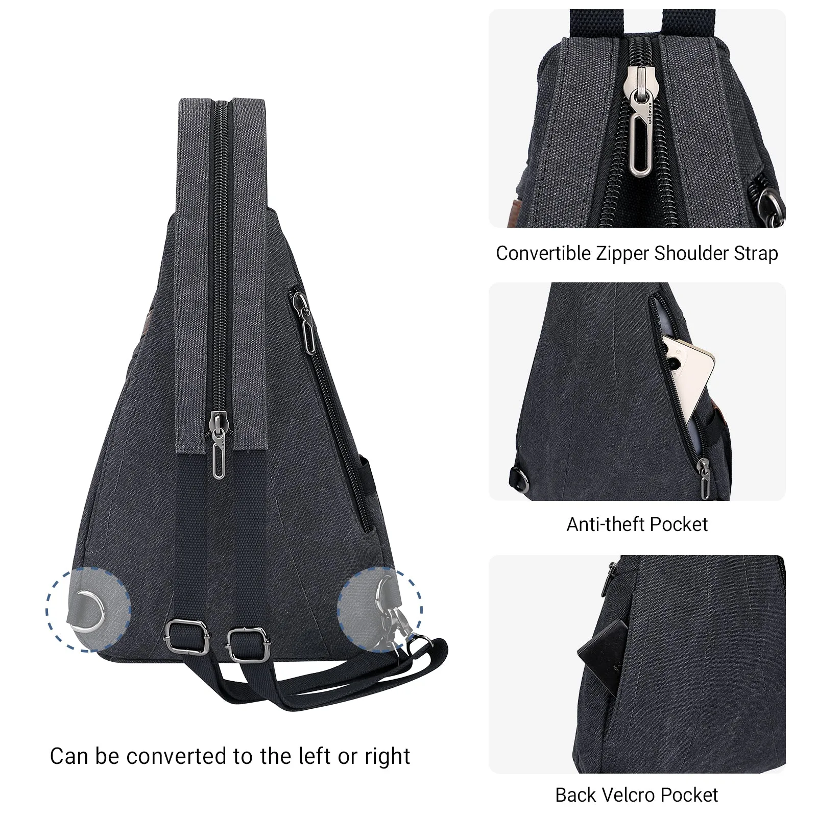 Canvas Sling Bag for Men Women