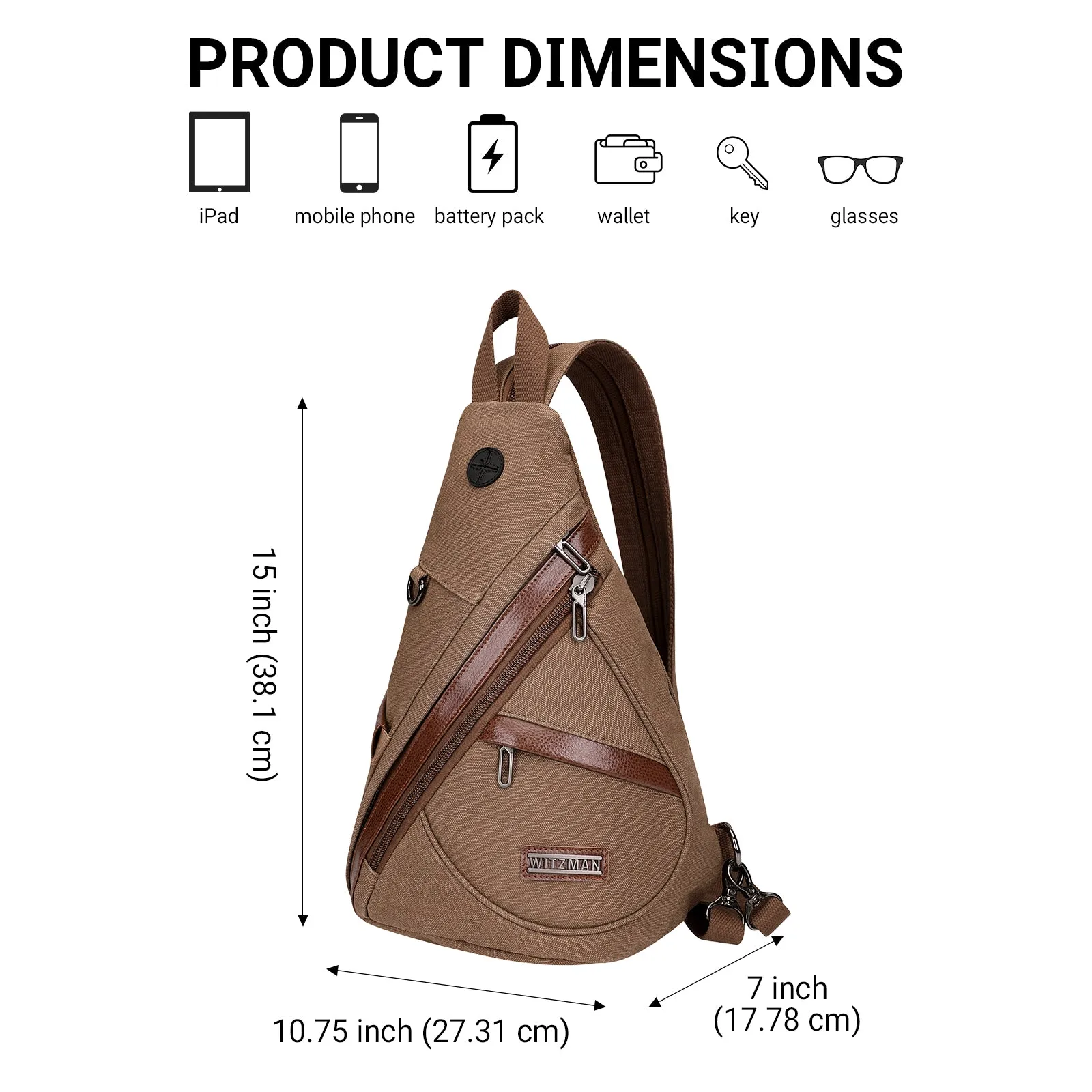 Canvas Sling Bag for Men Women
