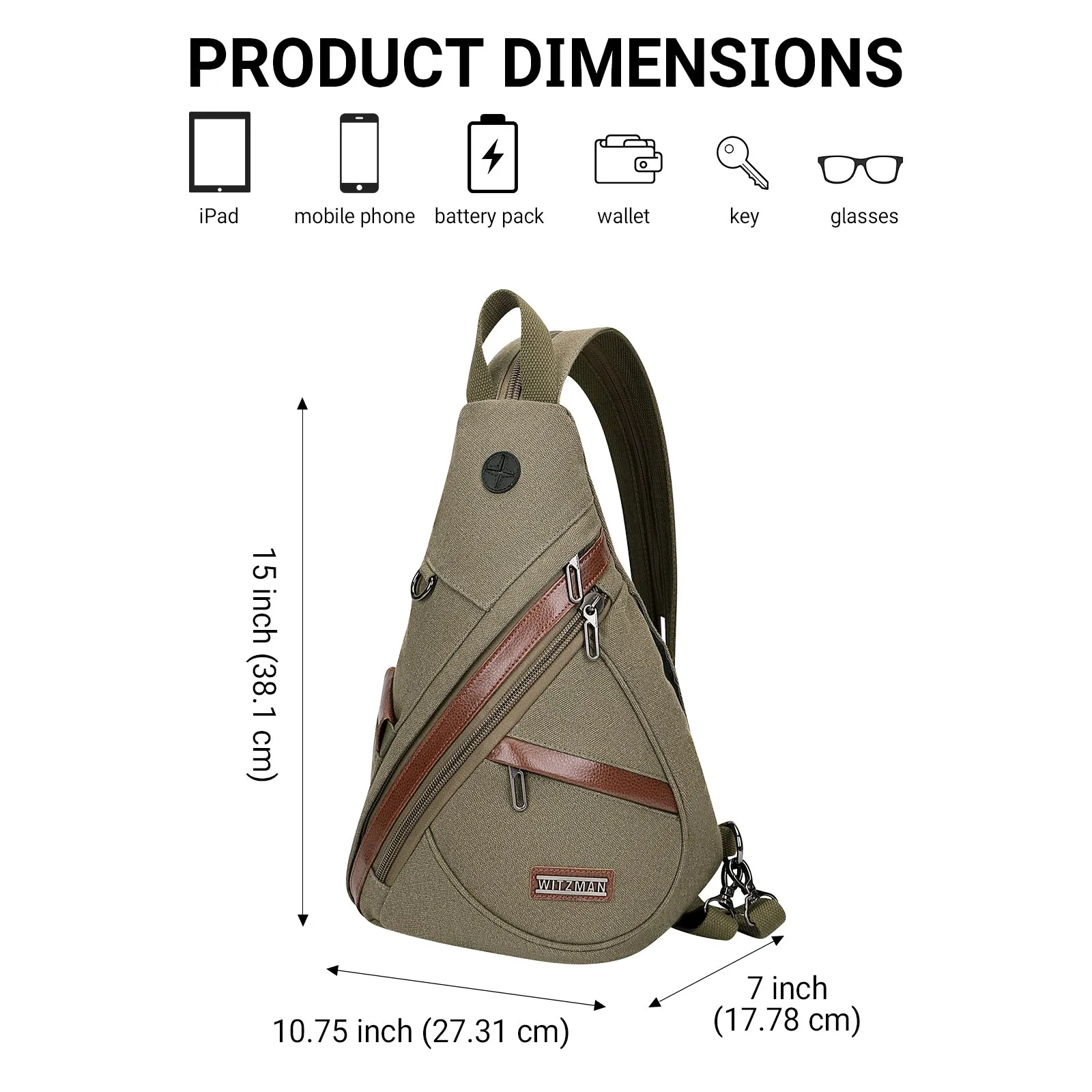 Canvas Sling Bag for Men Women