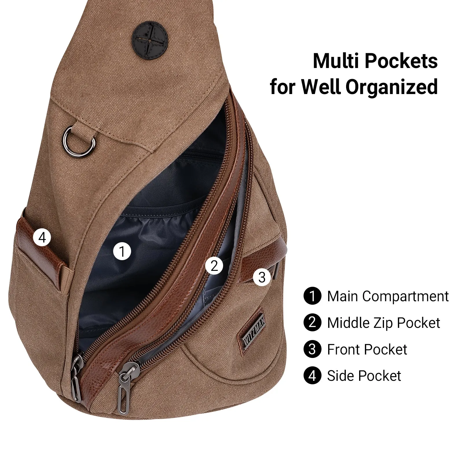 Canvas Sling Bag for Men Women