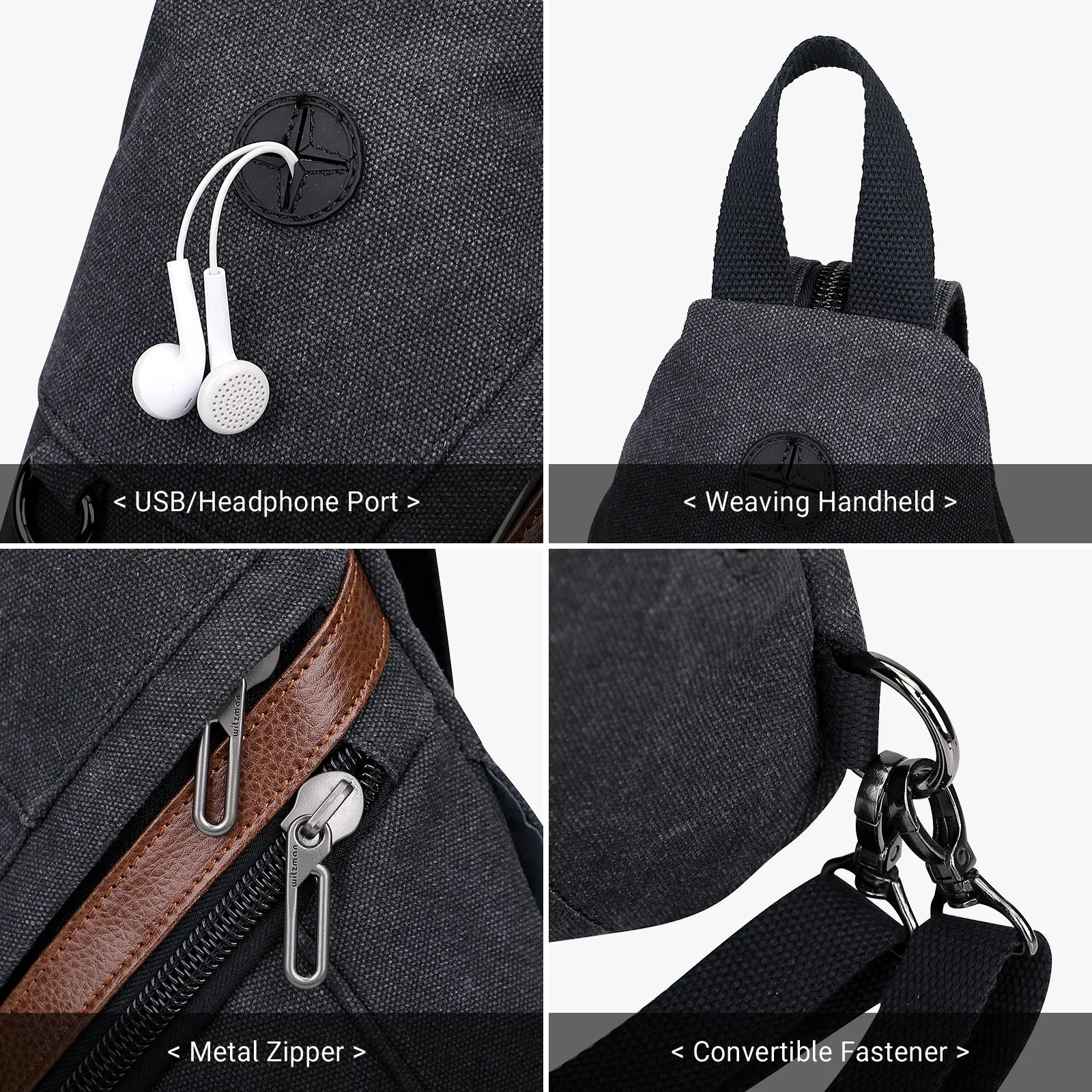 Canvas Sling Bag for Men Women