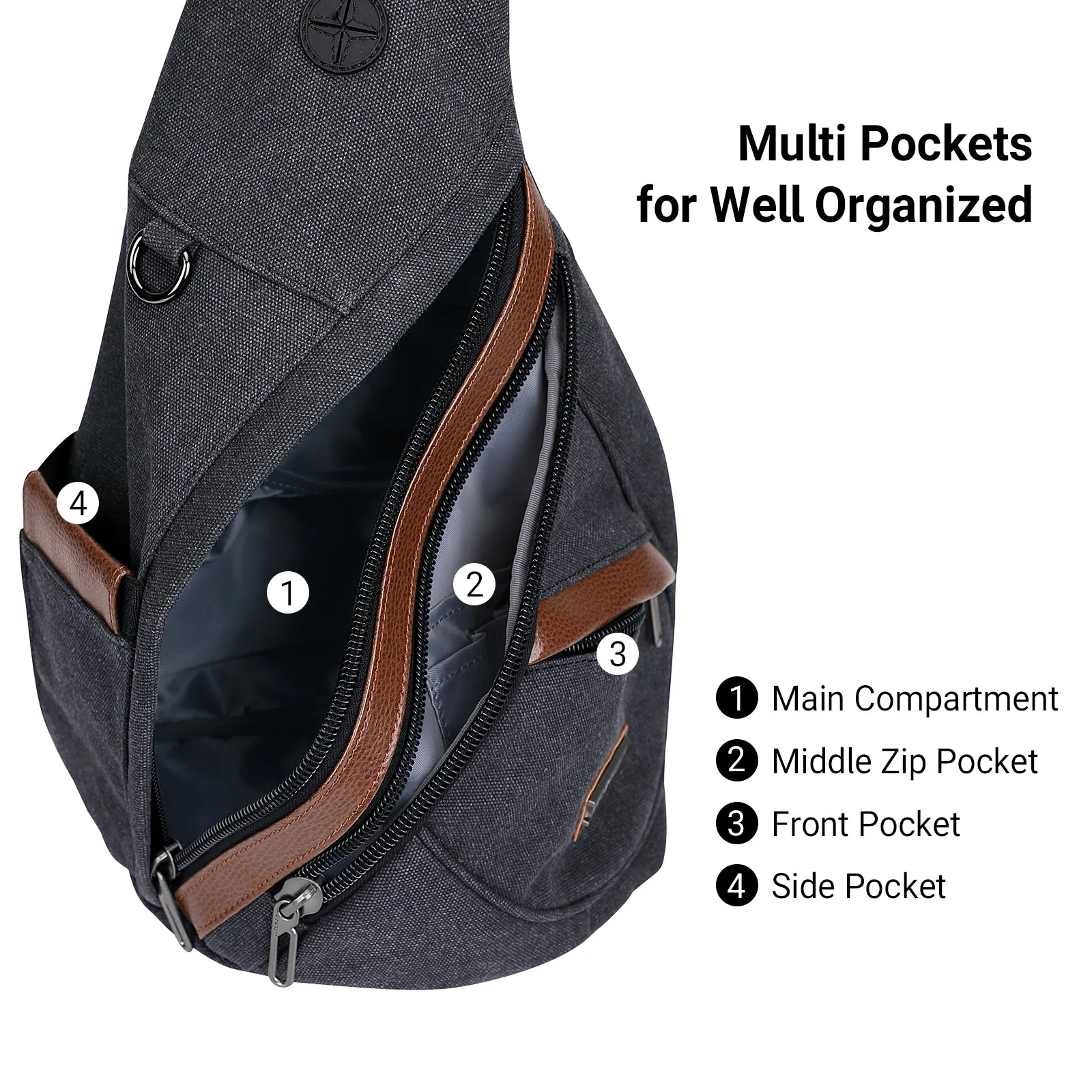 Canvas Sling Bag for Men Women