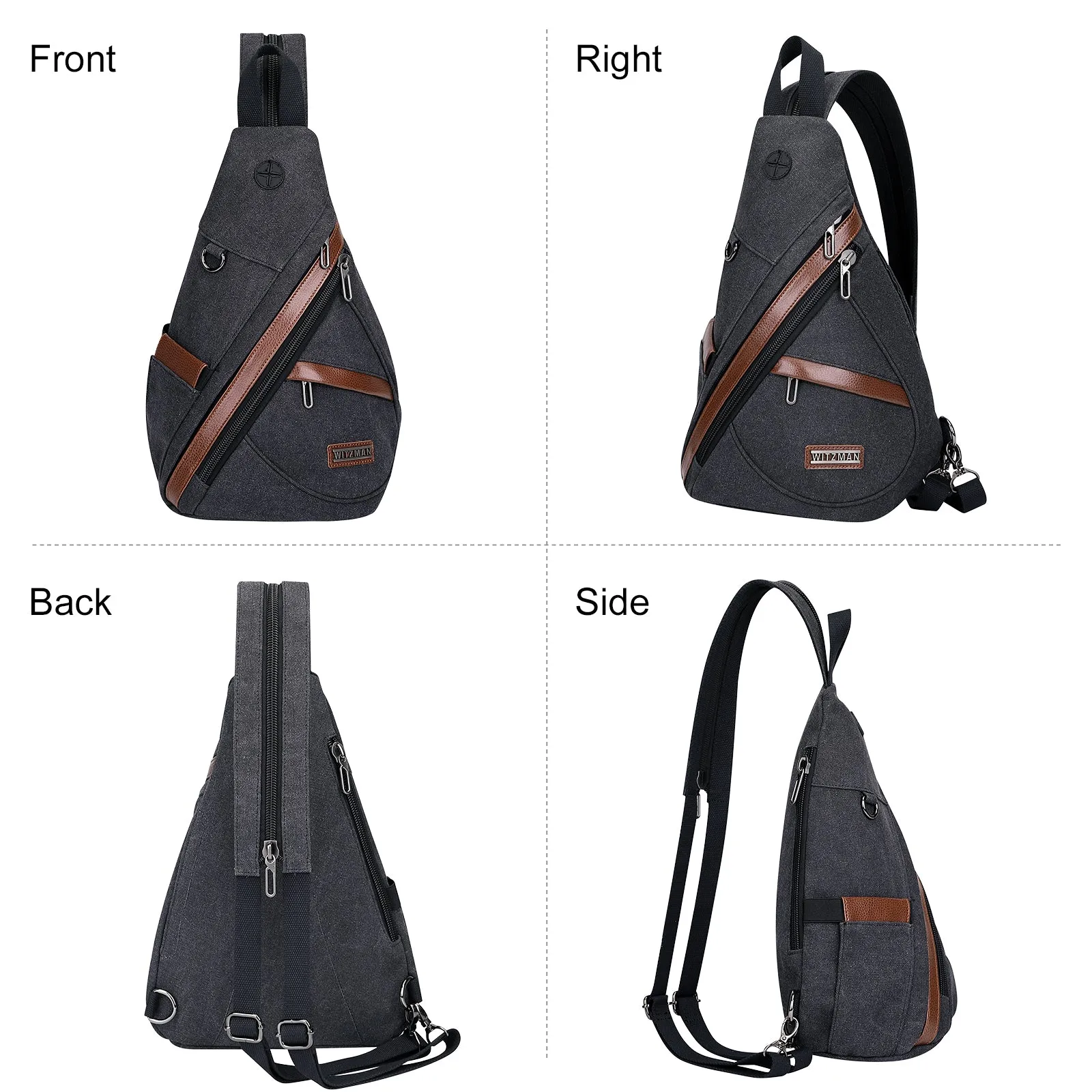 Canvas Sling Bag for Men Women