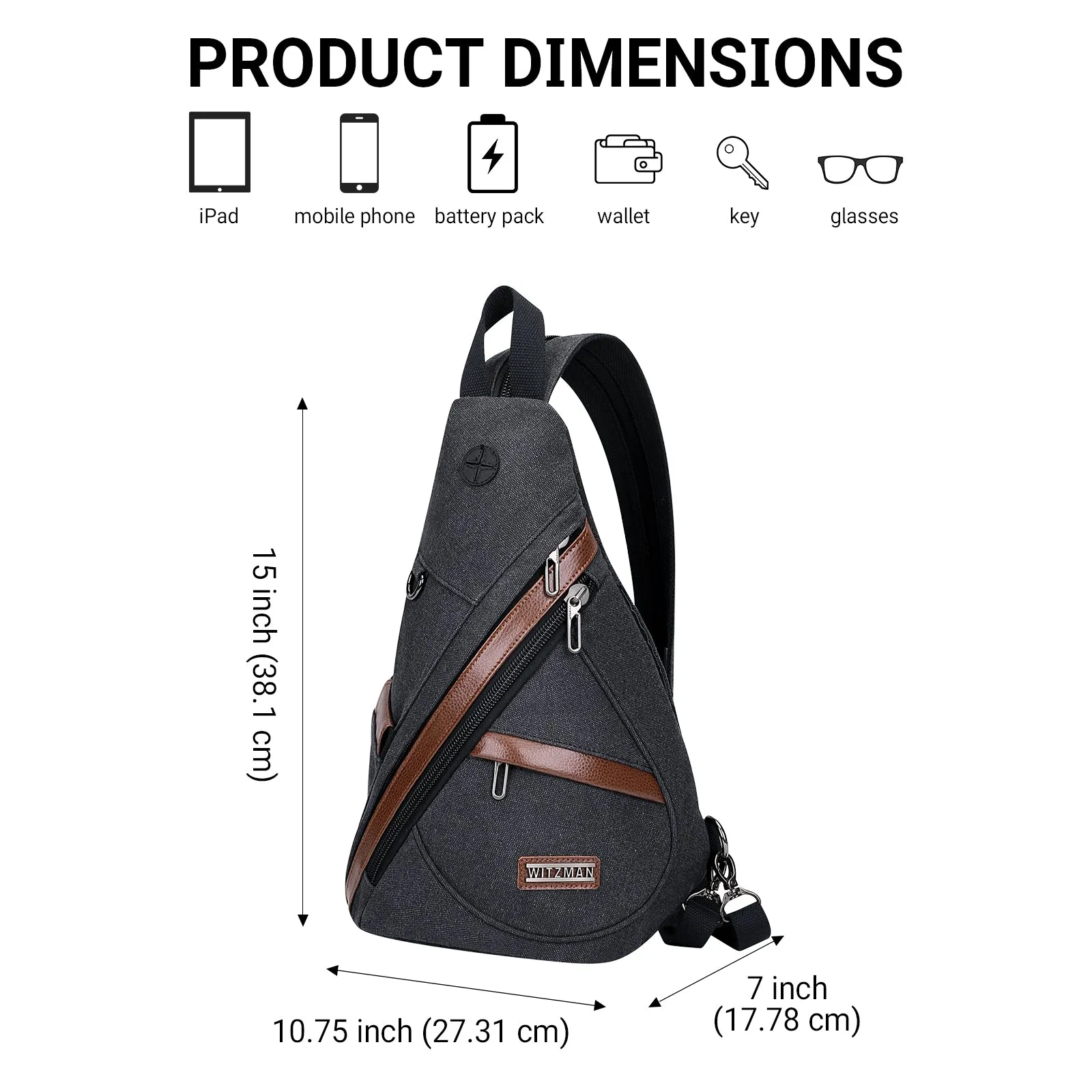 Canvas Sling Bag for Men Women