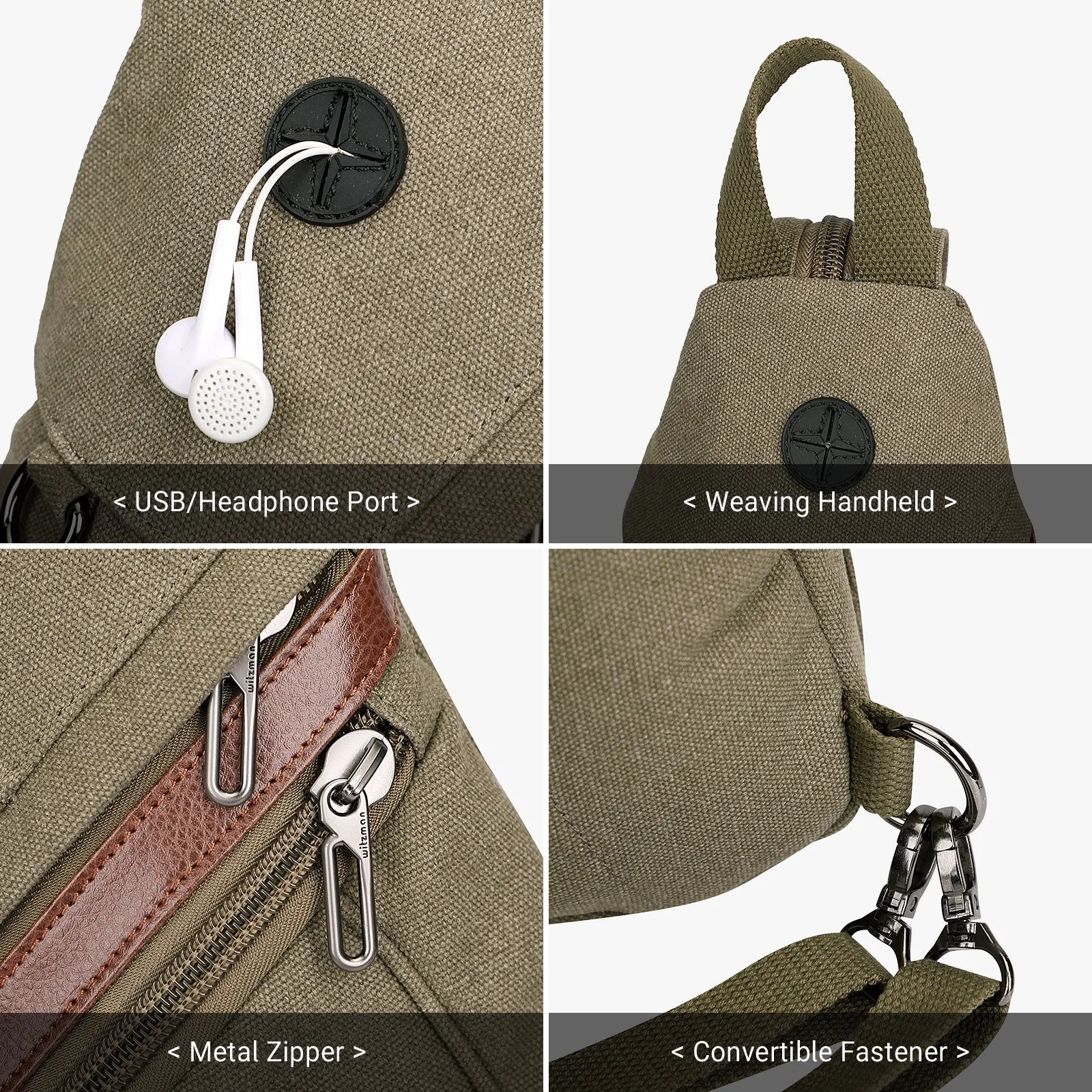 Canvas Sling Bag for Men Women
