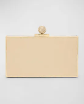 Clara Metallic Leather Box Clutch Bag