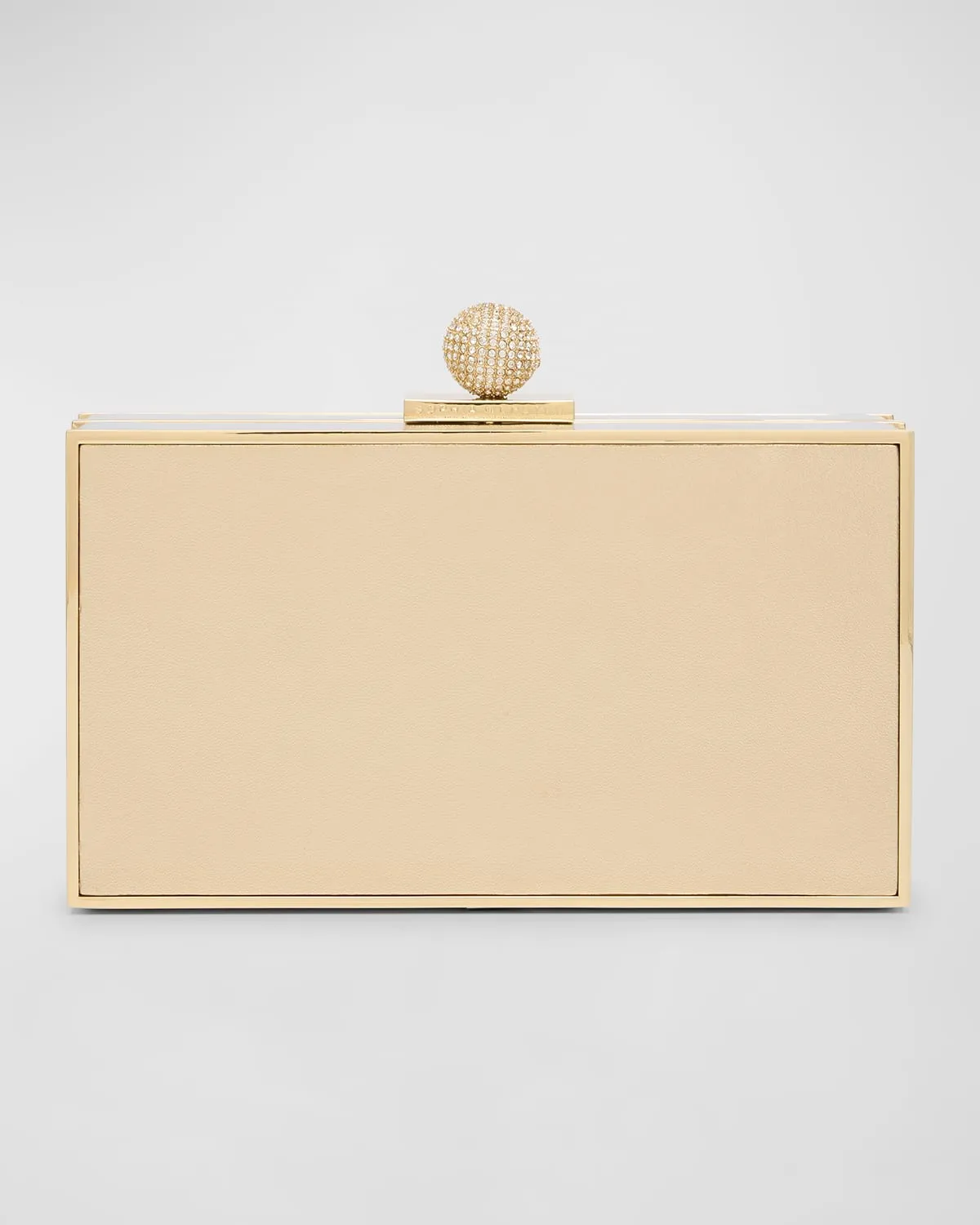 Clara Metallic Leather Box Clutch Bag