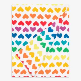 Clearance muslin blanket in rainbow heart