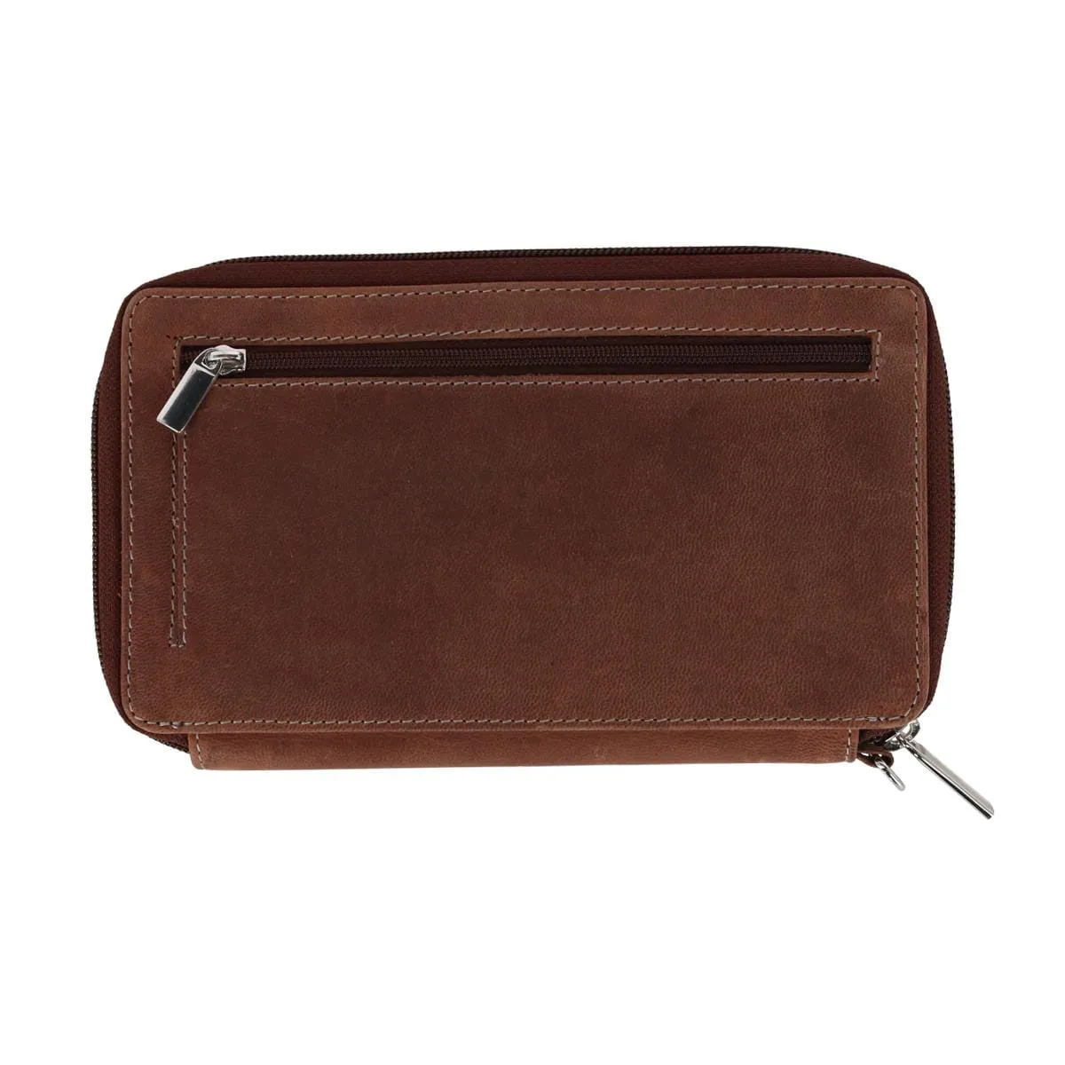 CTM® Women's Embossed Floral Tooled Leather Wristlet