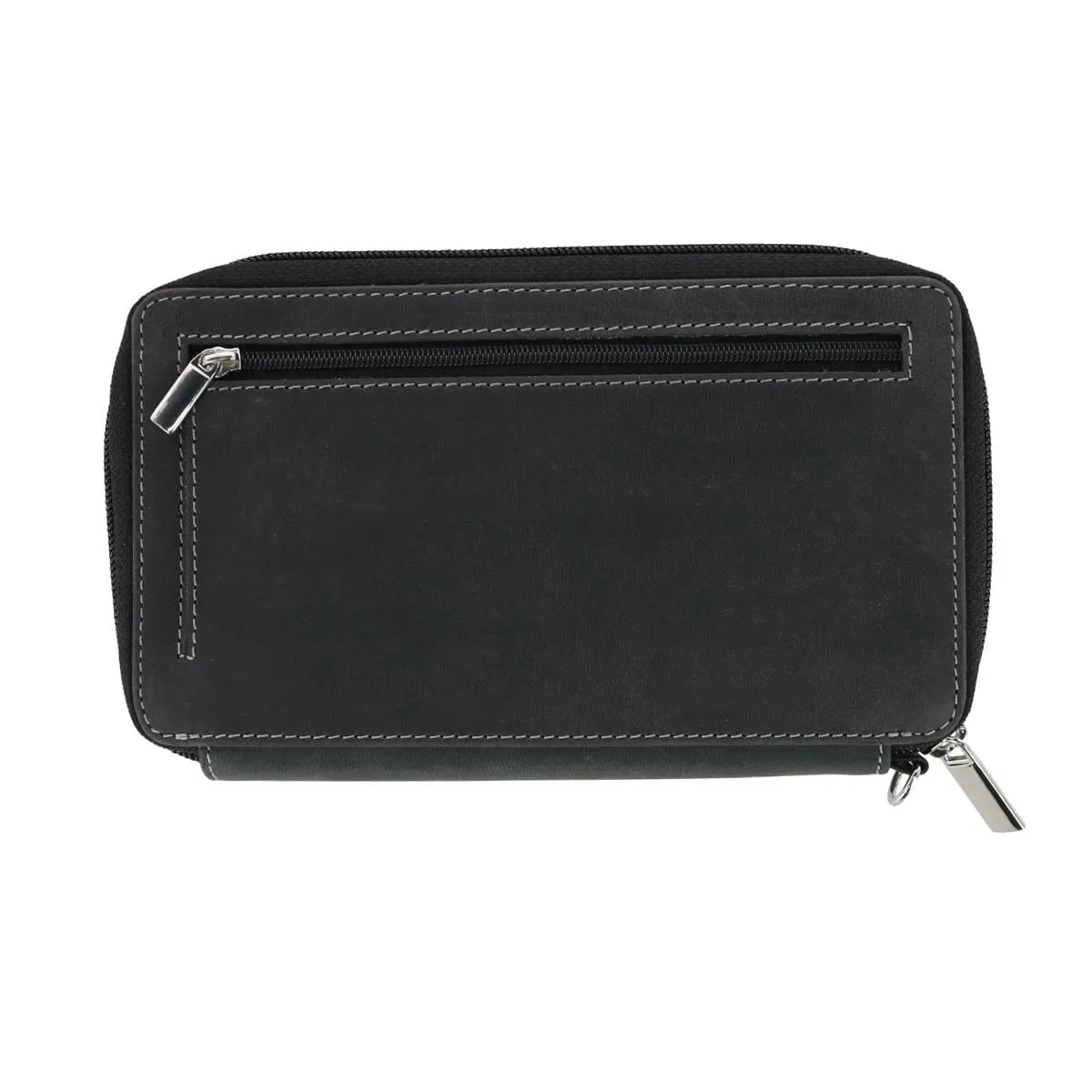 CTM® Women's Embossed Floral Tooled Leather Wristlet